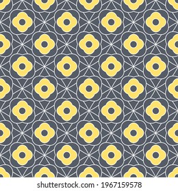 Abstract geometrical seamless pattern, yellow and grey vector seamless pattern, moroccan arabian seamless pattern