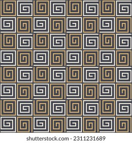 Abstract geometrical seamless vector pattern with greek antique motif. Color geometric vector background. Vector illustration. Abstract background for cloth, fabric, fashion, design.