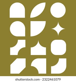 Resumen conjunto de iconos de elementos de forma geométrica, fácil de editar, iconos de elementos de diseño modernos, ilustración de arte vectorial