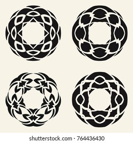 Abstract geometrical shapes. Symmetric ornament on a light background. 
