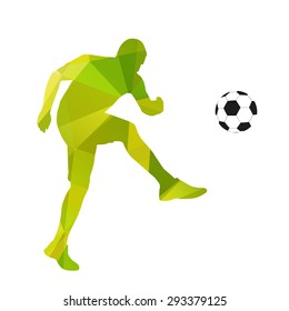 Abstract geometrical soccer player