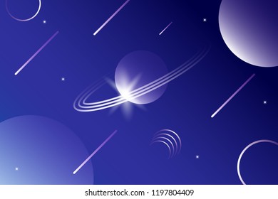 Abstract geometrical space galaxy black blue gradient background with meteor shower, for landing page, banner, cover book, wallpaper etc