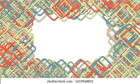 Abstract geometrical square background. Vector illustration from rounded squares with shadow effect