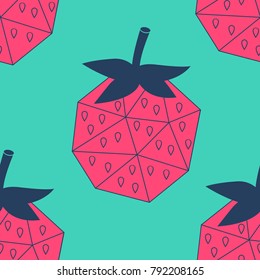 Abstract geometrical strawberry seamless pattern. Vector illustration.