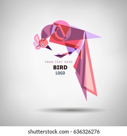 Abstract geometrical style bird logo. Vector isolated emblem
