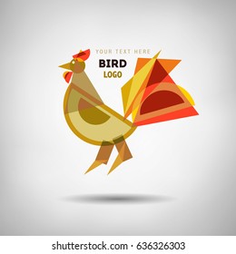 Abstract geometrical style bird logo. Vector isolated emblem