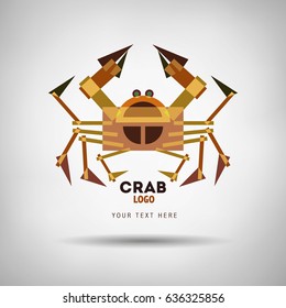 Abstract geometrical style crayfish logo. Vector isolated emblem