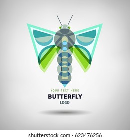 Abstract geometrical style insect logo. Vector isolated emblem