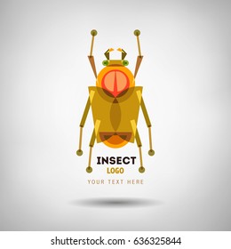 Abstract geometrical style insect logo. Vector isolated emblem