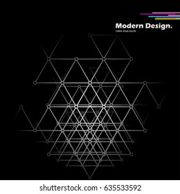 Abstract geometrical template. Monochrome illustration.