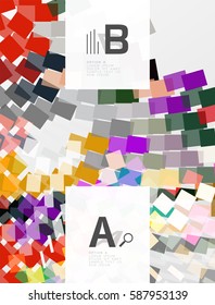 Abstract geometrical texture with infographic options. Vector template background for print workflow layout, diagram, number options or web design banner