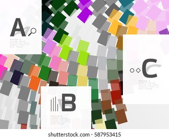 Abstract geometrical texture with infographic options. Vector template background for print workflow layout, diagram, number options or web design banner