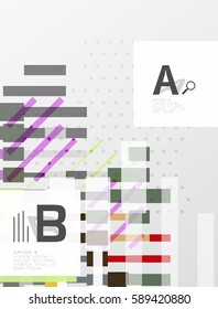 Abstract geometrical texture with infographic options. Vector template background for print workflow layout, diagram, number options or web design banner