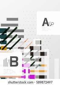 Resumen de textura geométrica con opciones infográficas. Fondo de plantilla de vector para diseño de flujo de trabajo de impresión, diagrama, opciones de número o banner de diseño web
