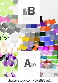 Abstract geometrical texture with infographic options. Vector template background for print workflow layout, diagram, number options or web design banner