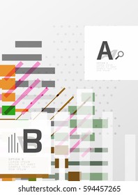 Abstract geometrical texture with infographic options. Vector template background for print workflow layout, diagram, number options or web design banner