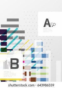 Abstract geometrical texture with infographic options. Vector template background for print workflow layout, diagram, number options or web design banner