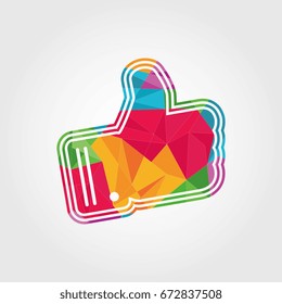 abstract geometrical thumb like icon