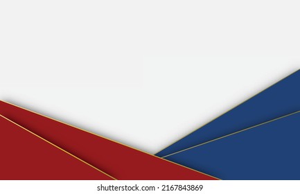 Abstract geometrical  with triangle background. illustration vector design red and blue American color Patriotic symbols frame with copy space for text background.

