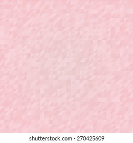 Abstract Geometrical Triangle background in pink tints. Retro mosaic pattern for textiles, pillow & interior decoration, web background, surface textures, wrapping paper or package. Editable