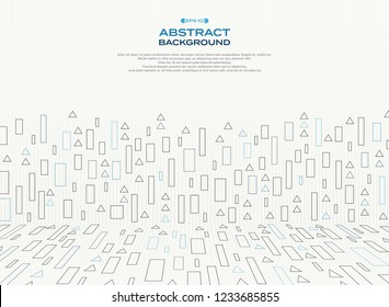 Abstract of geometrical triangle and square shapes pattern perspective background, vector eps10