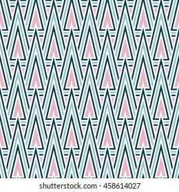 Abstract geometrical triangles or stylized forest. Seamless pattern with triangles