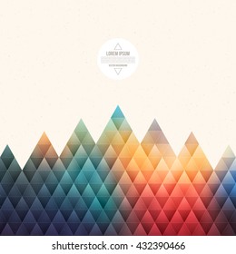 Abstract geometrical triangular colorful hipster textured vector background for design, business, print, web, ui and other