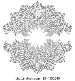 Abstract geometrical vector decoration. Round frame.