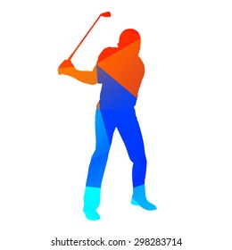 Abstract geometrical vector golfer