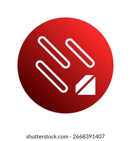 Abstract geometrical vector illustration featuring dynamic linear composition over red gradient background, perfect for modern logo design and creative branding