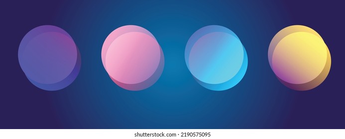 Abstract geometrical vector illustration, futuristic circular shape, overlapping circle elements, poster wallpaper design, business banner backdrop, minimal  digital art, gradient paper cuts