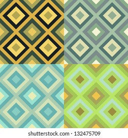 Abstract geometrical vector seamless pattern set