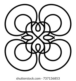 Abstract geometrical vignette. Isolated vector. Art Nouveau style. 