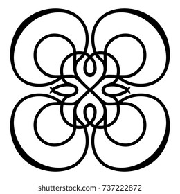 Abstract geometrical vignette. Isolated vector. Art Nouveau style. 
