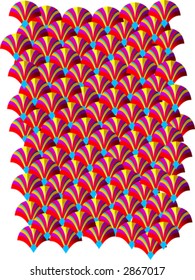 Abstract Geometrical Warm Colors Duplicate Tiled Background