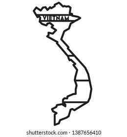 Abstract geometricVietnam map for cut. Template animal for laser cutting. Stencil for decorative panel of wood, metal, paper. Design elements animal logo.
