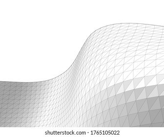 ilustración 3d de la arquitectura de geometría abstracta