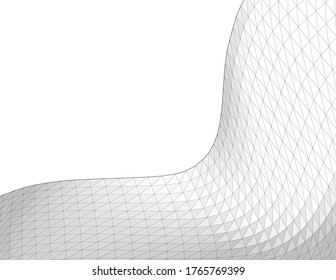 ilustración 3d de la arquitectura de geometría abstracta