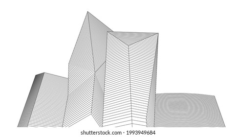 
abstract geometry architecture 3d rendering background