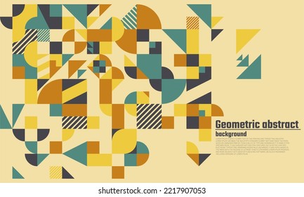 Abstract geometry background, with 4 colors vintage old style. Perfect for use in all kinds of design projects especially for the old style