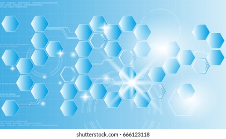 Abstract geometry, background with elements of hexagons, technology