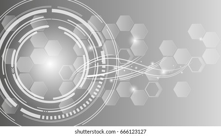 Abstract geometry, background with elements of hexagons, technology