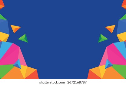 Fondo Abstractas de la geometría con colores divertidos en él. conveniente para las necesidades del papel de pared de la oficina, haciendo publicidad en vallas publicitarias