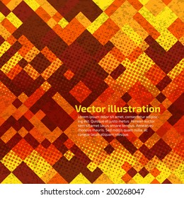 Abstract geometry background with grunge texture.