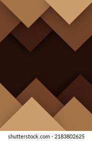 Abstract geometry background, paper cut style, brown color with text space, vector illustration presentation, brochure, flyer, cover and poster template