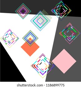 abstract geometry background with rhombus. Vector template for your design