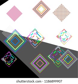 abstract geometry background with rhombus. Vector template for your design