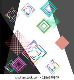 abstract geometry background with rhombus. Vector template for your design