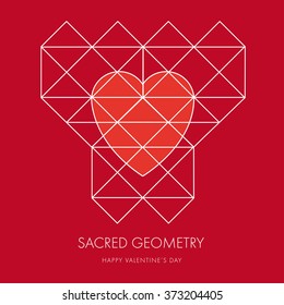 Abstract Geometry Background. Sacred symbol. Heart. Love. Vector