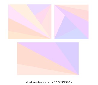 Abstract geometry backgrounds set. Gentle pastel palette.